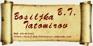 Bosiljka Tatomirov vizit kartica